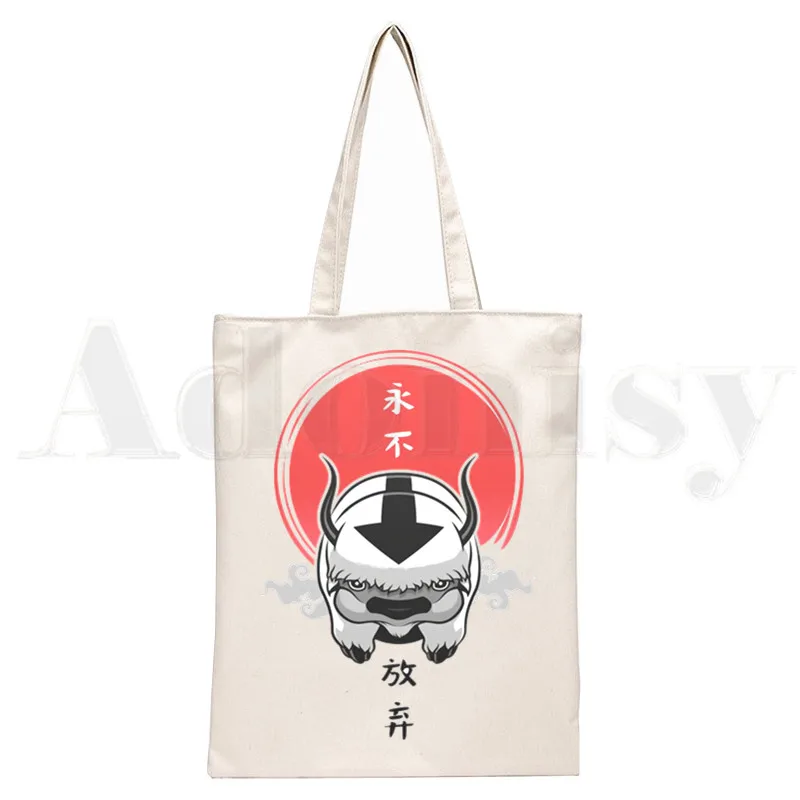 Avatar The Last Airbender Print Reusable Shopping Bag Women Canvas Tote Bags Printing Eco Bag Cartoon Shopper Shoulder Bags