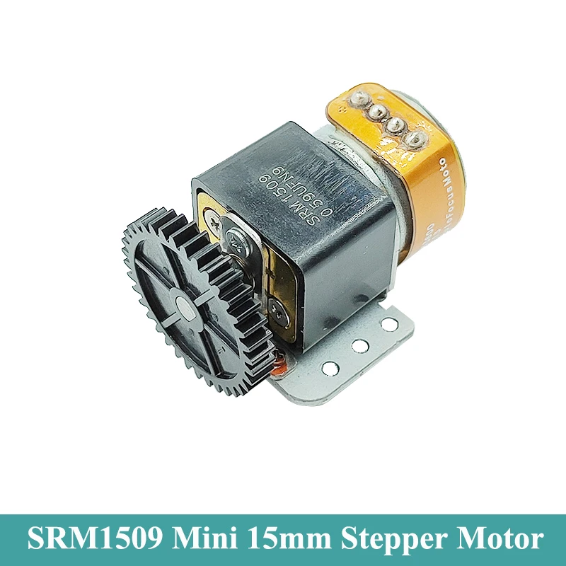 

SRM1509 Micro 15mm Full Metal Gear Stepper Motor 2-Phase 4-Wire Mini Precision Gearbox Stepping Motor DIY Robot CCTV Camera