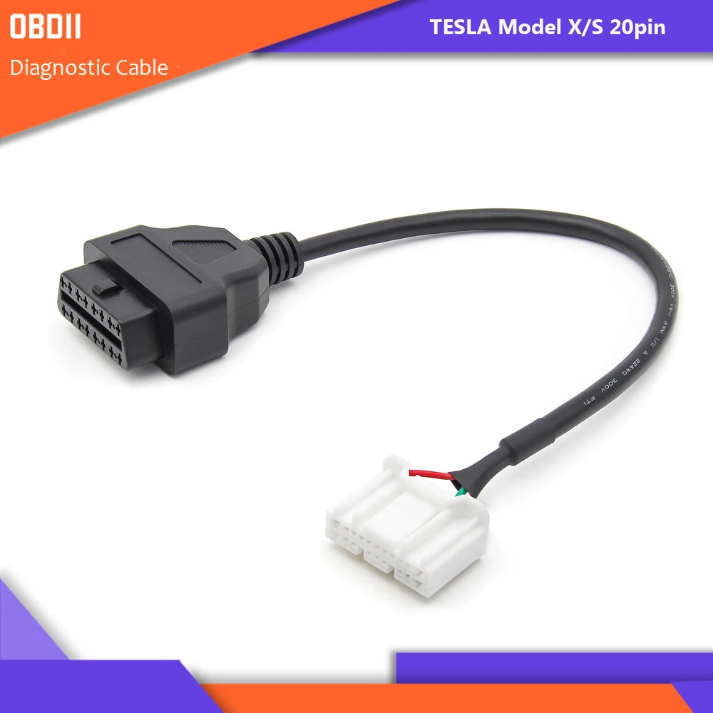 Диагностический кабель для Tesla OBD2 26Pin 20pin 12-контактный разъем OBDII 16-контактный