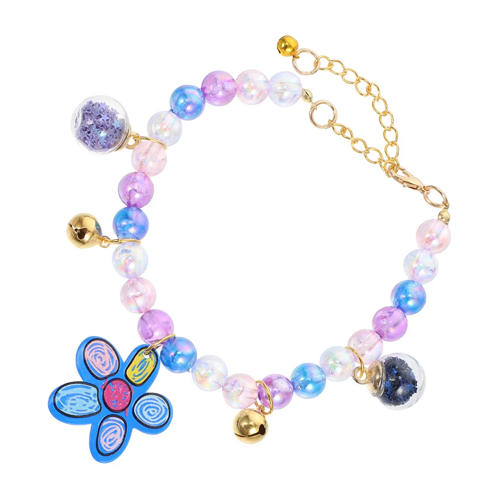 

Pearl Collars Necklace: Cat Pearl Collar with Bell Flower Rhinestone Cat Neck Strap for Dogs Cats Puppy Kitten