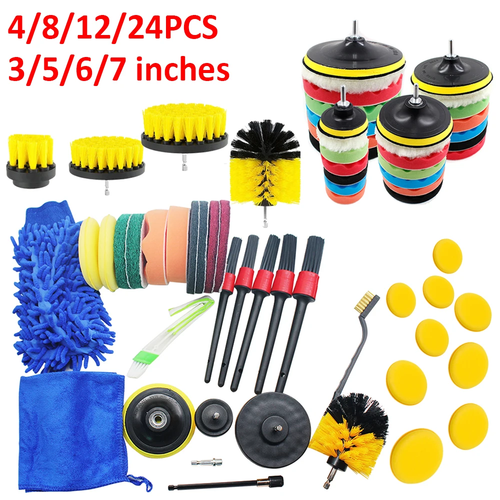 

26PCS Car Detailing Brush Set Polishing Sponge Cleaning Brushes For Car Leather Air Vents Rim Cleaning Dirt Dust Clean Tools