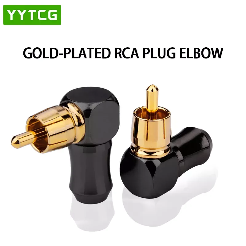 

Audio Connector RCA Gold Plug Male 90 Degree Adaptor Audio Video Speaker Connector Soldering Adapter RCA Elbow Hifi Mini Jack