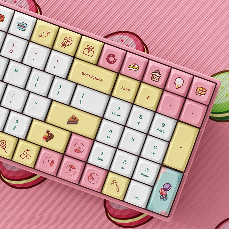 

Macaron Keycap PBT Sublimation Process Original /XDA Height 132/133 Full Set 61/68/87/96/98 Mechanical Keyboard Keycap