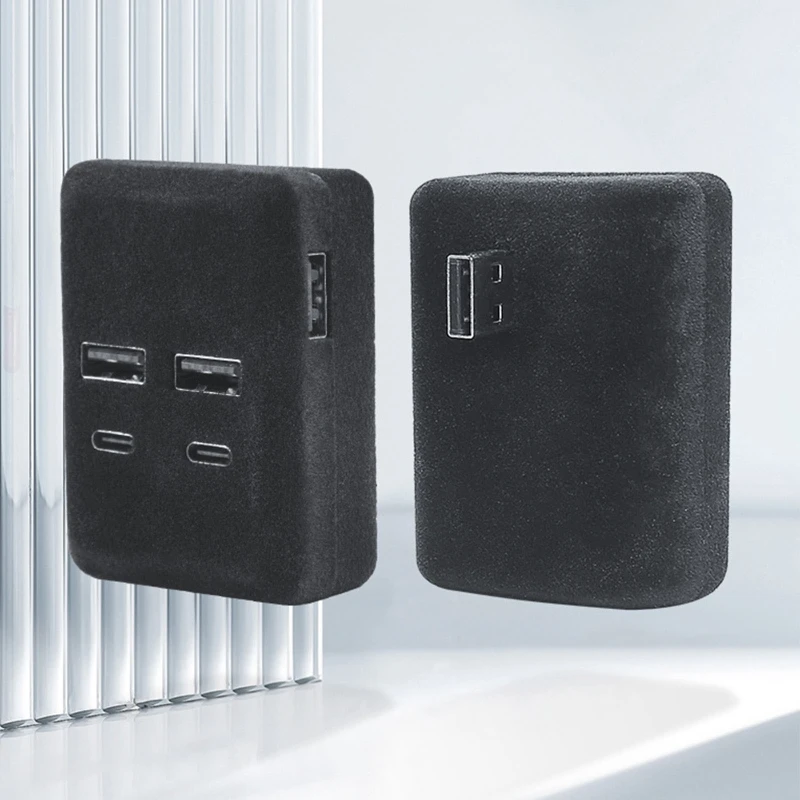 

Glove Box USB Hub for Model 3/Y , 5-in-1 USB Hub ABS Flocking Multi Port Glove Box Hub Docking Station drop shipping