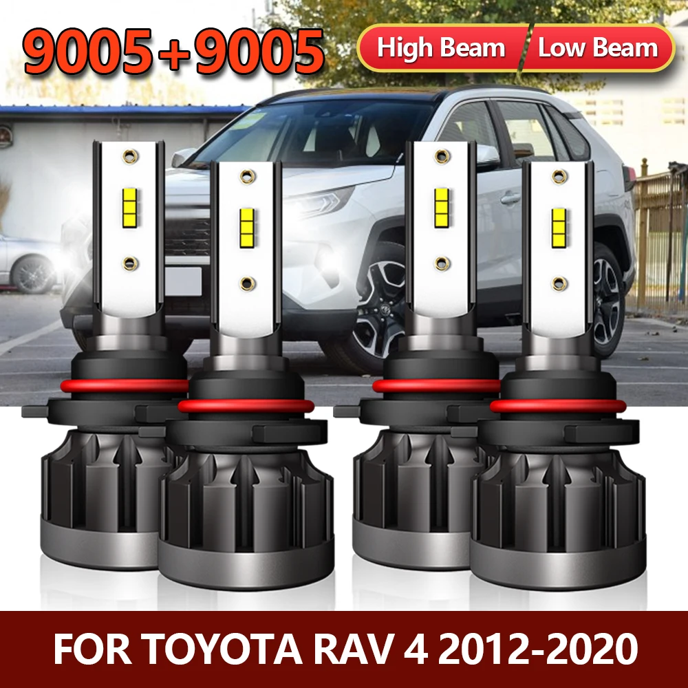 

4x LED 9005/HB3 Headlight Bulbs Combo High Low Beam Car Lamps For Toyota RAV 4 RAV4 2012 2013 2014 2015 2016 2017 2018 2019 2020