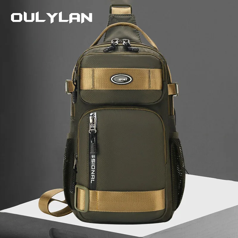 

Oulylan Men Bags Shoulder Chest Bag Man with Multiple Pockets Crossbody Fits 9.7in Ipad