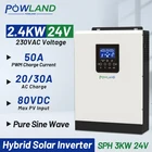 Гибридный Инвертор солнечной энергии, 2400 Вт, 220 В, 50 А, ШИМ, 3 кВА, немодулированный синусоидальный инвертор, 5060 Гц, 24 В, зарядное устройство инвертор солнечной установки