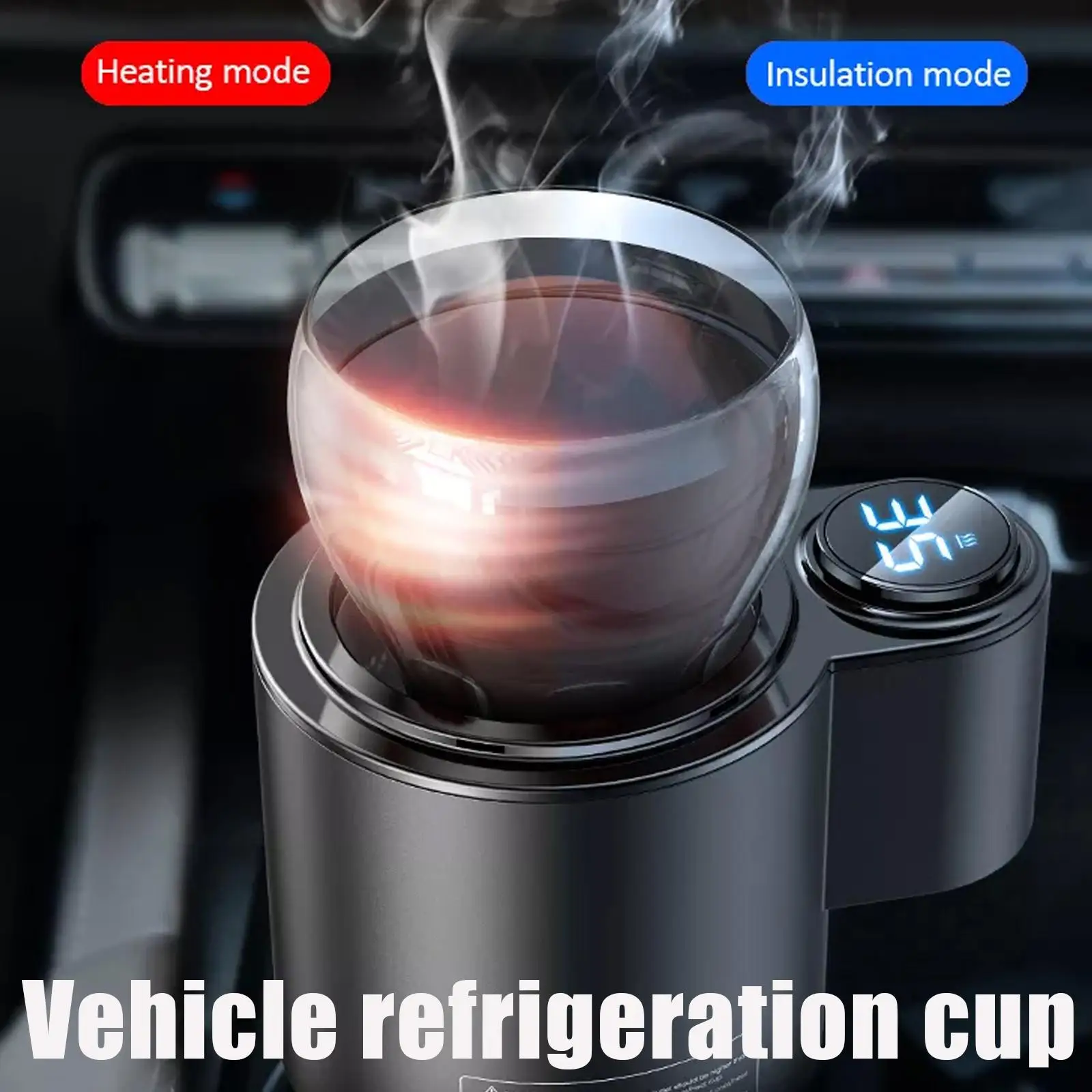 

2 In 1 Car Heating Cooling Cup For Coffee Milk Drinks Electric Beverage Warmer Cooler Holder Travel Mini Car Refrigerator E3I0