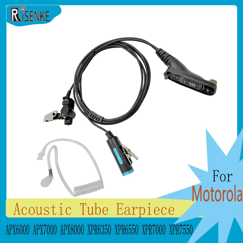 Acoustic Tube Earpiece Headset Compatible with Motorola APX1000 APX6000 APX7000 APX8000 XPR6000 XPR6350 XPR6550 XPR7000 XPR7550