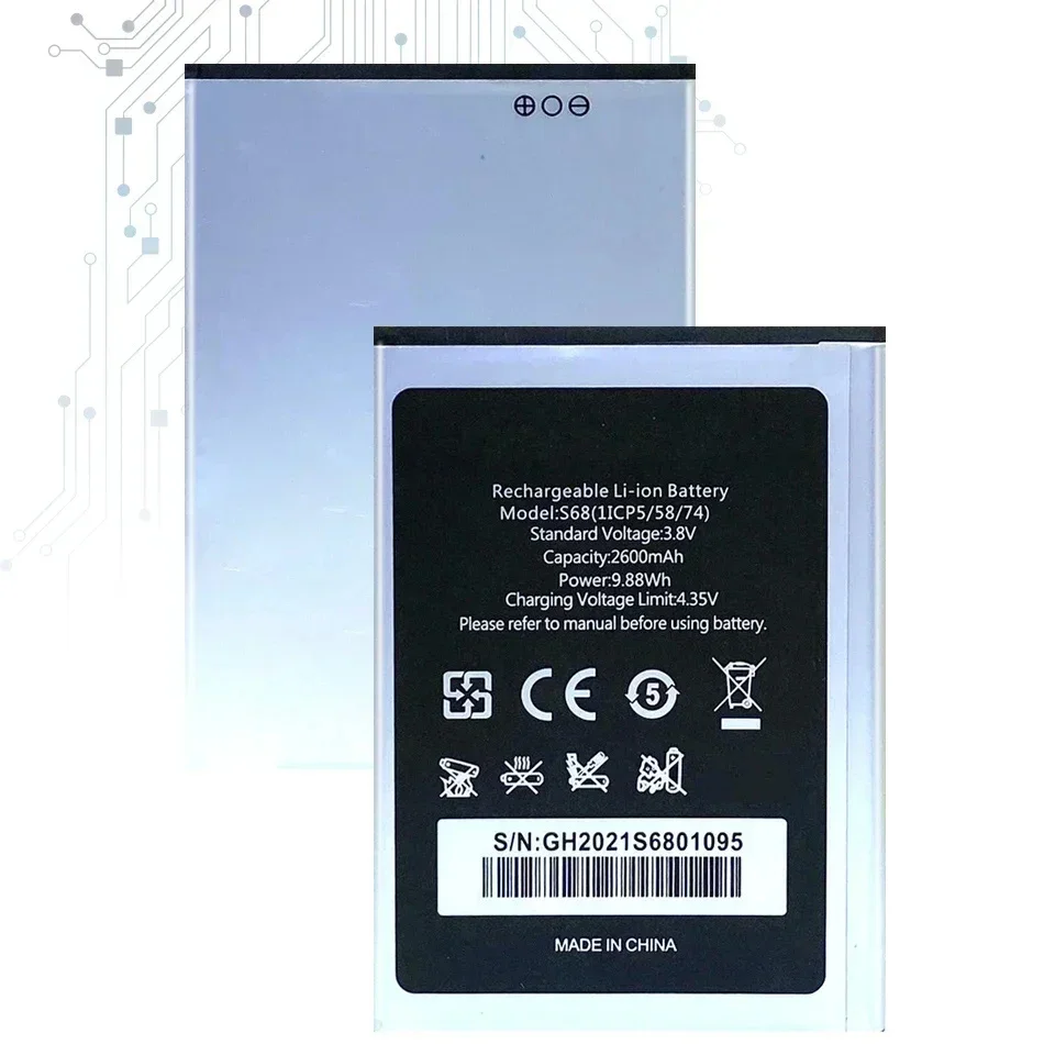 Сменный аккумулятор емкостью 2600 мАч для OUKITEL S68/C16 Pro C16pro