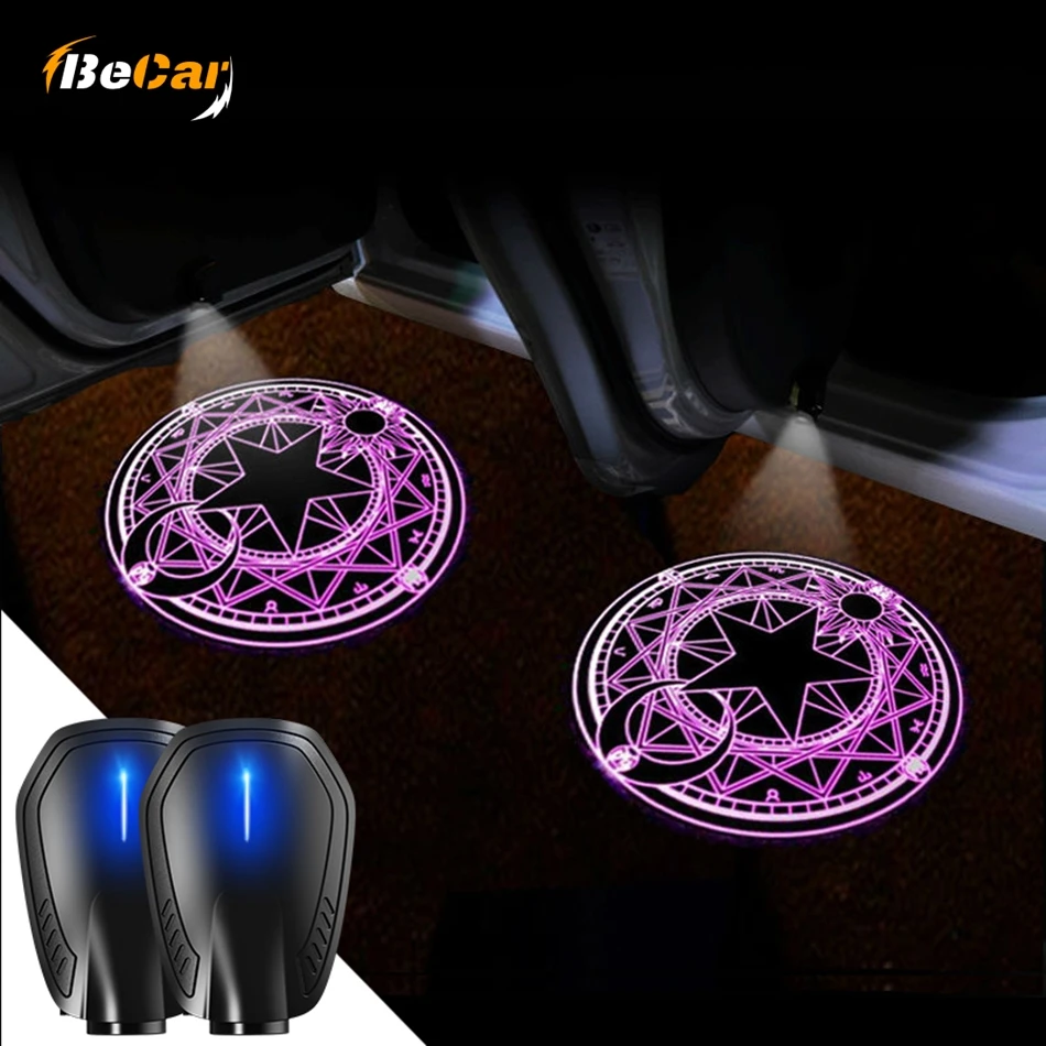 

2021 перезаряжаемый автомобильный беспроводной приветственный свет без проводки открытие двери автоматический индукционный декоративный светильник для двери проексветильник