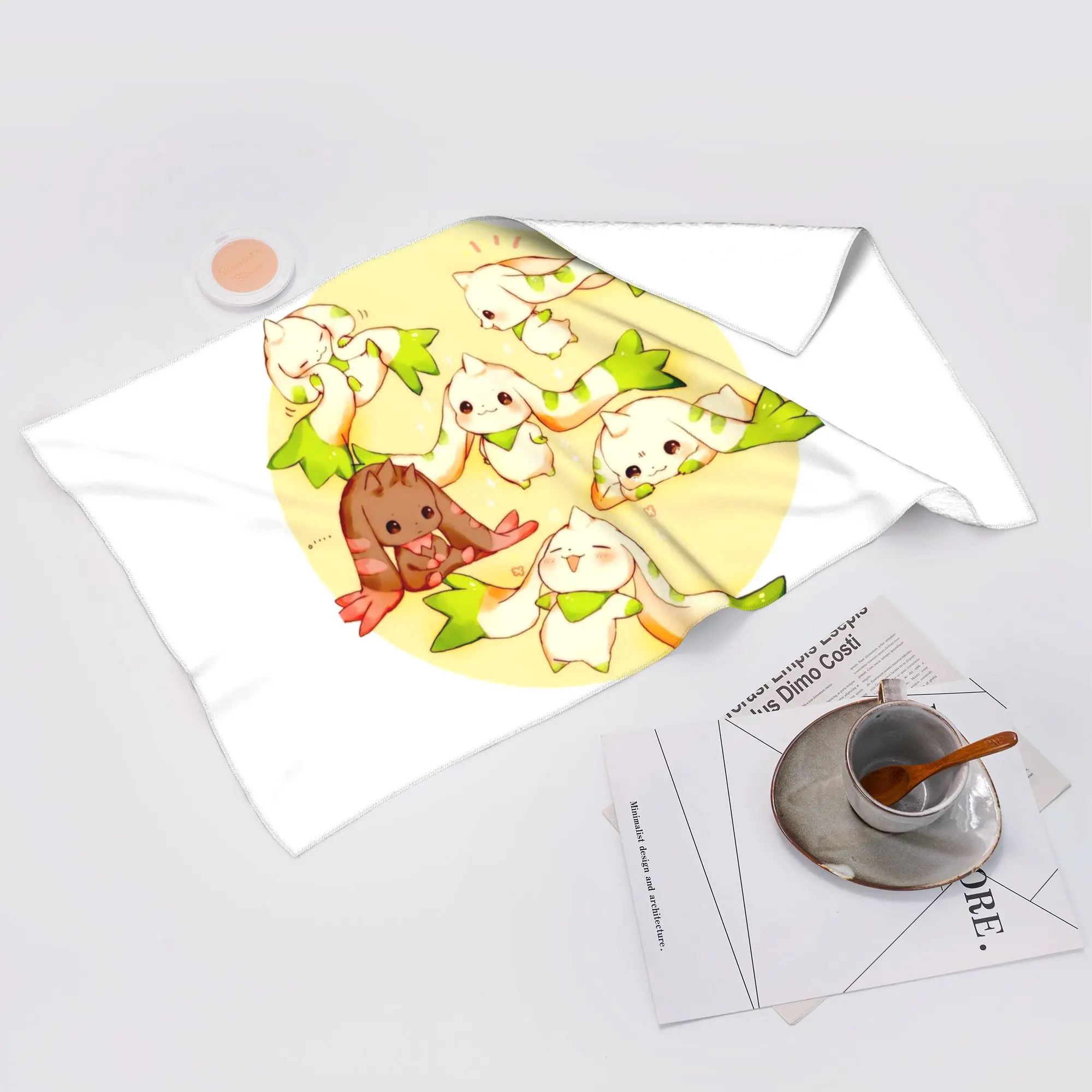 Фото Мягкое полотенце Custom Terriermon Lopmon для лица, быстросохнущее, для бассейна и ванной, хлопковое, впитывающее, быстросохнущее №1