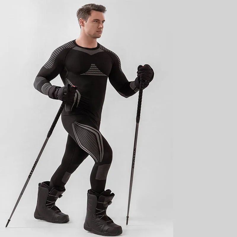 Зимние мужские комплекты лыжного термобелья мужской быстросохнущий