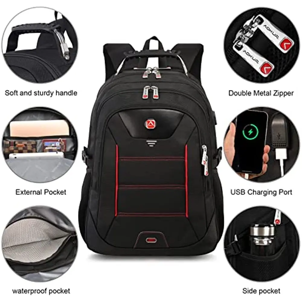 Extra Large 55L Travel Backpack for Men Women, 17.3 inch RIFD Safe Carry on Bag, TSA Friendly Business Computer Backpack with US