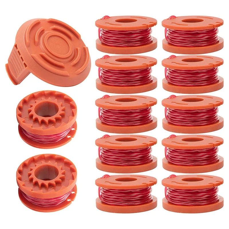 

WA0010 Trimmer Spool Line For Worx WG154 WG163 WG170 Edger Spool Refills 0.065 Inch Trimmer Line With WA6531 Spool Cap