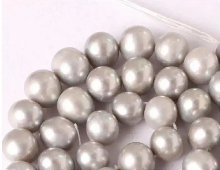 

8-9MM Nearly Round Gray Freshwater Pearl Cultured Beads Strand 15 Inch