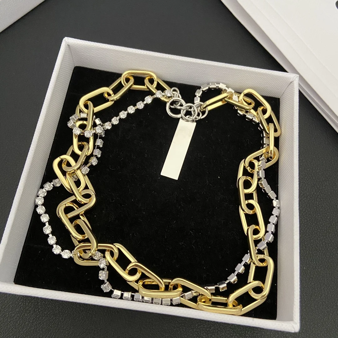 

Show temperament delicate niche design chain splicing necklace