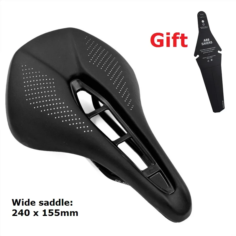 New Mountain Road Bike Seat Cushion Bicycle Saddle Hollowed Microfiber Leather Light Comfortable Breathable Cushion Parts 155mm