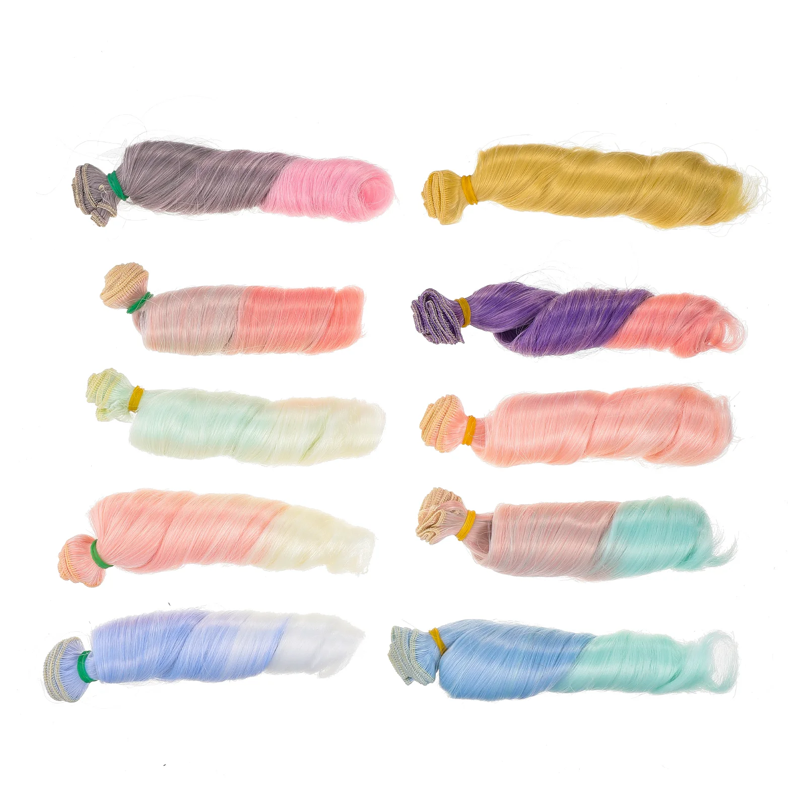 

10pcs Handcraft Curly DIY Doll Wig Rows Doll Making Wigs Doll Accessories