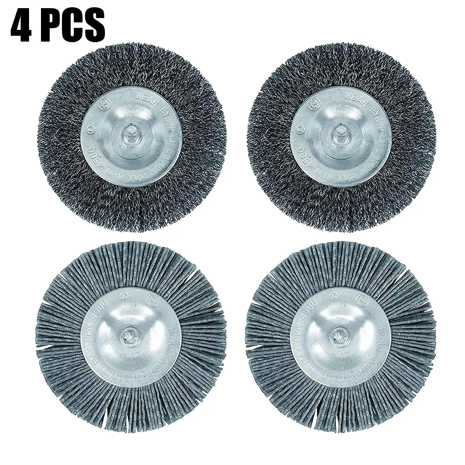 

4pcs 100mm Electric Joint Brush EFB Model 2022 Joint Cleaner Against Weeds Splash Guard With Quick-action Chuck Metal Brush