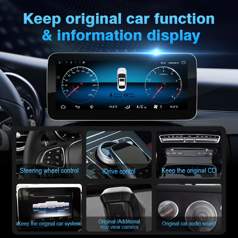 UJQW 7" Carplay 4+64G 8 Core Car Radio Touch Screen for Mercedes Benz GLK Class X204 2008-2015 Mirror Link GPS With Speakers BT images - 6