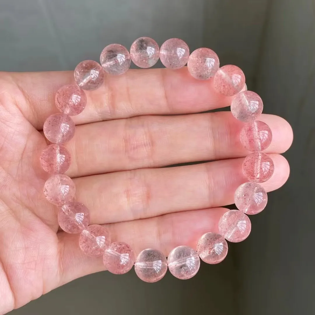

9mm Natural Red Strawberry Quartz Bracelet For Women Lady Man Wealth Love Gift Healing Crystal Beads Stone Strands Jewelry AAAAA