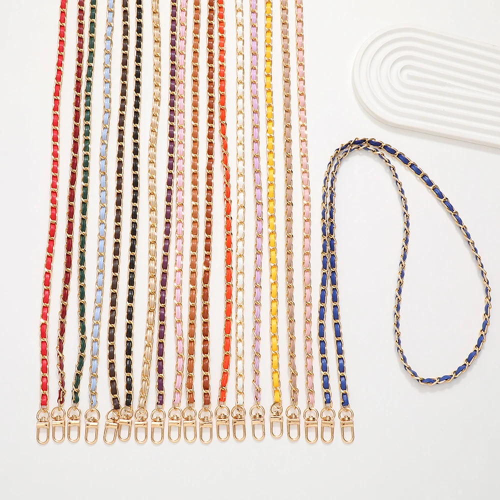 

Handmade Fine Clip Leather Messenger Chain Diy Mobile Phone Case Jewelry Accessories Lady Bag Messenger Shoulder Strap All-match