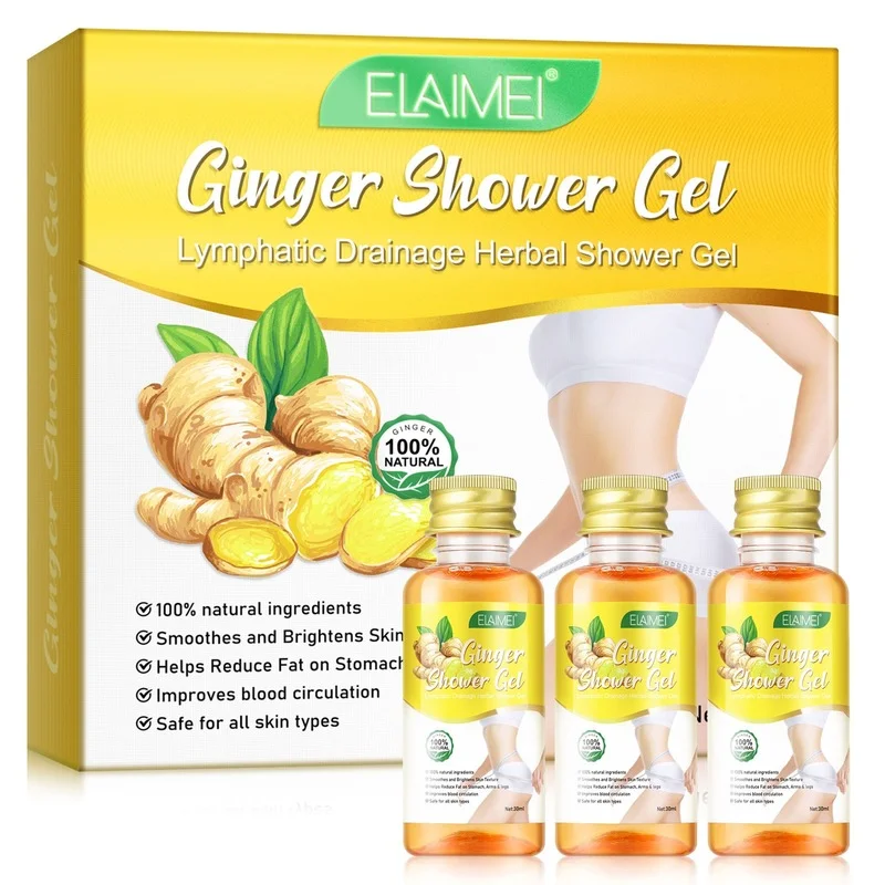 

3pcs 30ml Ginger Slimming Losing Weight Cellulite Remover Lymphatic Drainage Herbal Shower Gel Beauty Health Firm Body Care