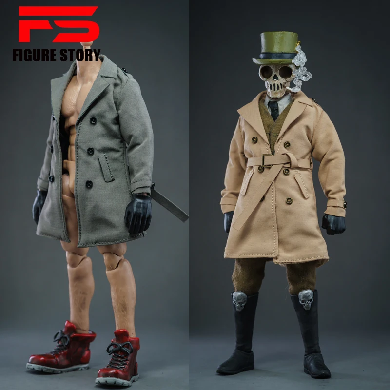 

1/12 Scale Male Soldier Trend Long Overcoat Windwear Coat Clothing Model for 6inch action figure body model