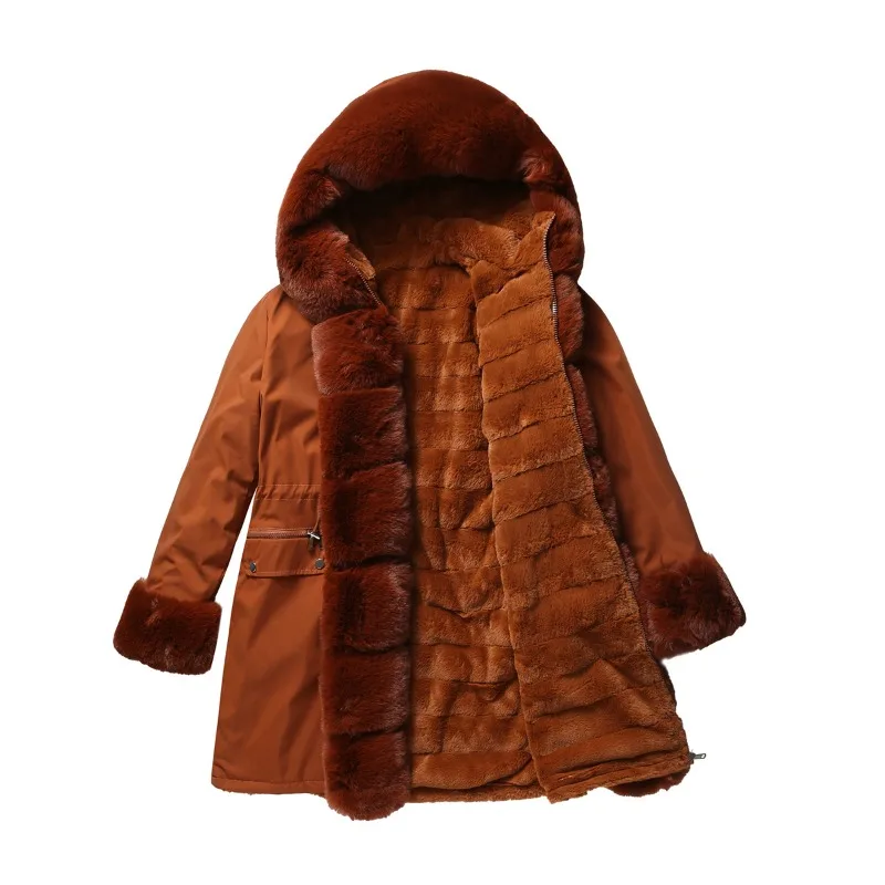 Women's autumn and winter velvet cotton-padded clothes women's removable fur collar warm pie overcome