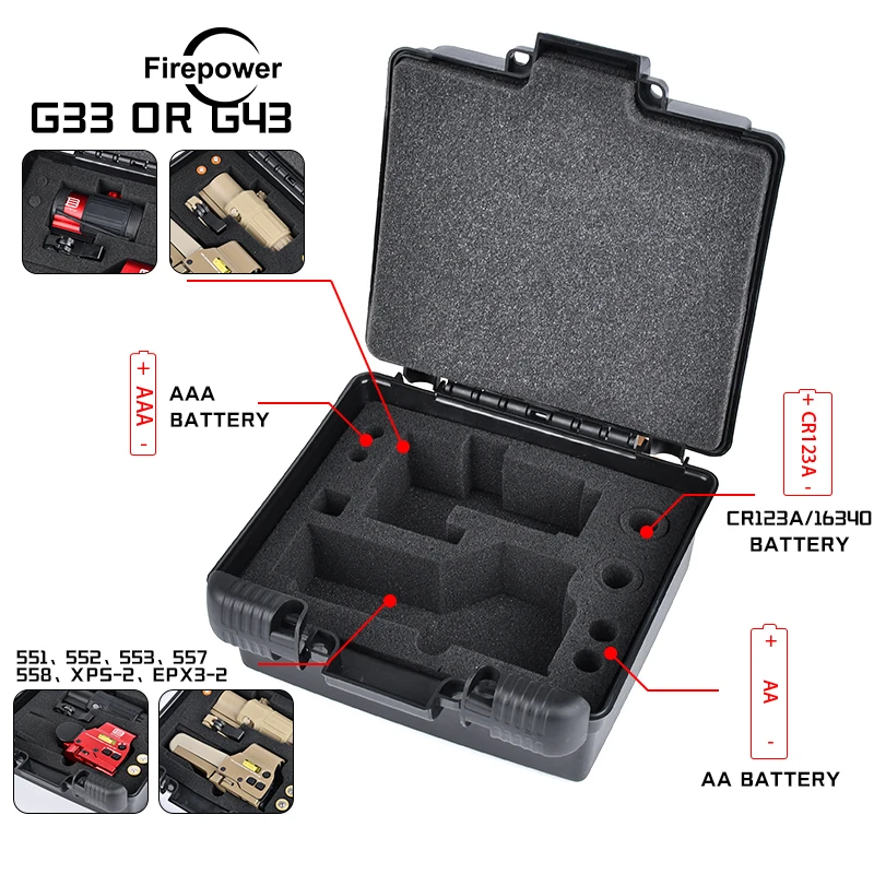 Tactical Red Dot HHS Storage Protection Box  552 551 XPS 558 Holographic Hybrid Sights G33 G43 Scope EOTECH Airsoft Accessories