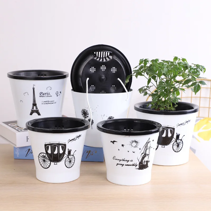 Self Watering Planters Lazy Flowerpot Automatic Water Absorption Aquaculture Pots for House Plants  Aloe  Herbs Succulents