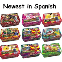 TAKARA TOMY Games 포켓몬 카드 다리미 상자, 스페인어 버전, 진화 하늘 수집품 게임, 어린이 선물용 애니메이션 카드