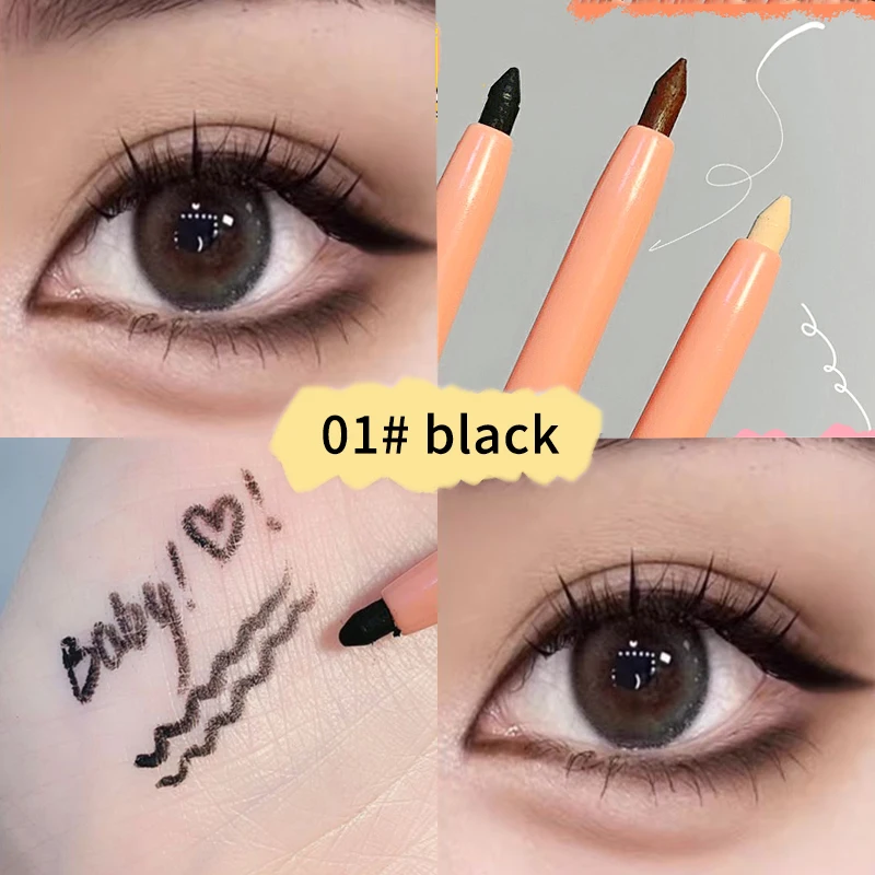 

Подводка для глаз, лежащая ручка для шелкопряда, матовые тени, стойкие водонепроницаемые быстросохнущие карандаши для чая, коричневого цвета, легкий в использовании инструмент