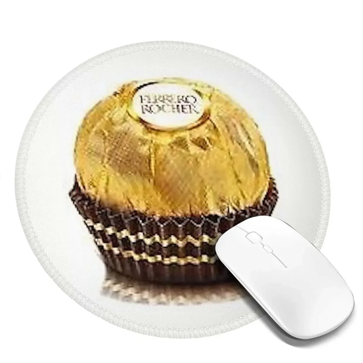 Фото Круглый коврик для мыши Ferrero Rocher, коврик для клавиатуры и мыши, коврик для геймерского ПК, коврик для офисного стола №1