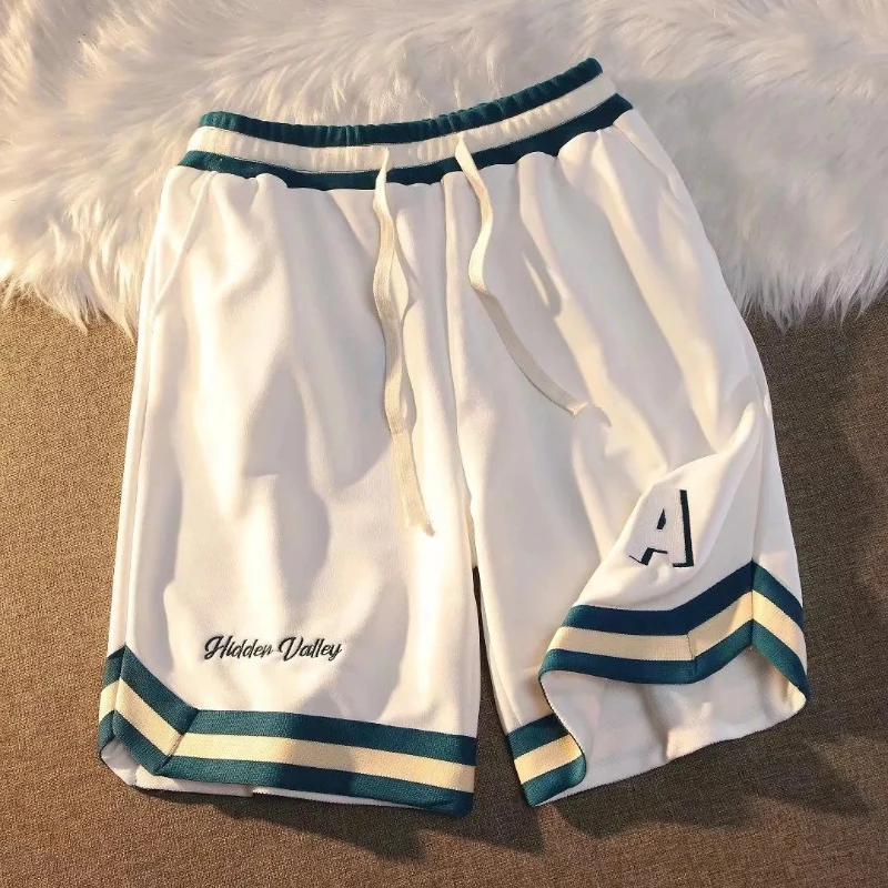 

Straight Sense Embroidered Casual Basketball Shorts Pants Pants Comfortable Plus Letter Size Five Sports Men's Design Pajamas