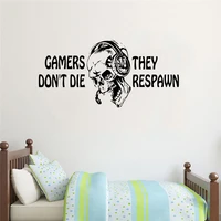 gamers dontt die they respawn wall decal video game gifts kids ps4 xbox gaming quote poster stickers boys room playroom3912