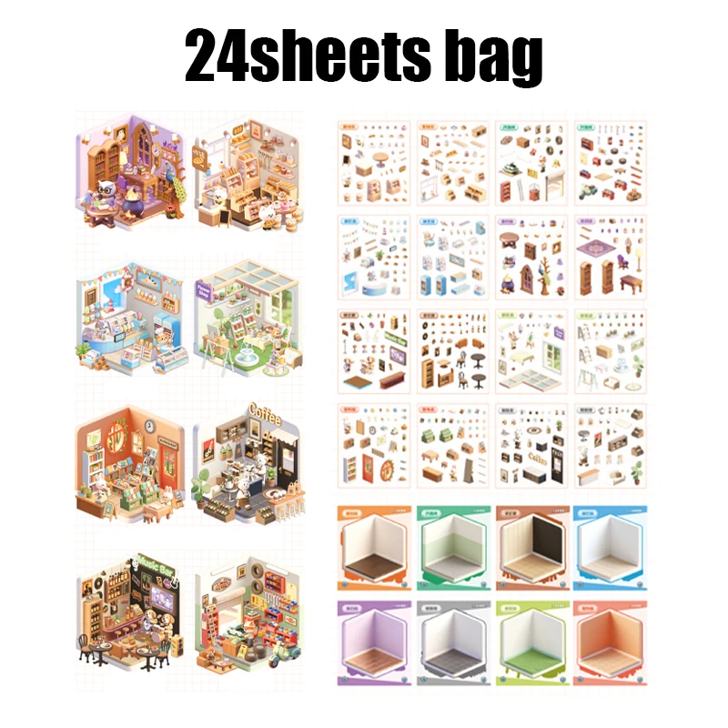 

Mr. Paper 3D-наклейки 24 шт.