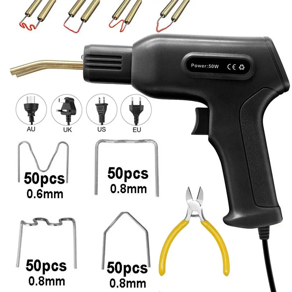 

Handy Repair Tools with Staples Soldering Iron Plastics Welding Torch Hot Stapler Welding Machine Staple PVC Repairing