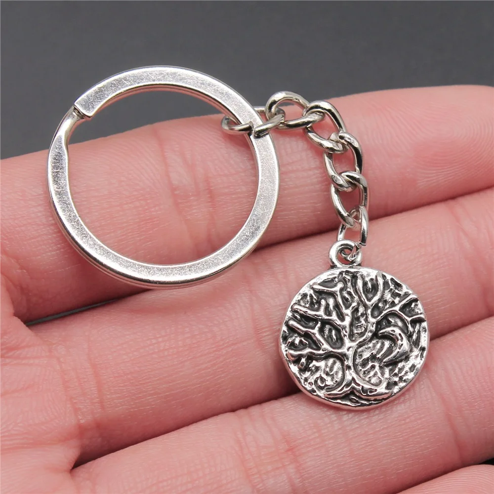 

Souvenirs Gift Dropshipping Antique Silver Color 18x21mm Moon Tree Pendant Keyring