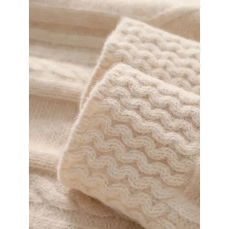 Осень-зима свитер из чистого кашемира с высоким воротом женские свободные