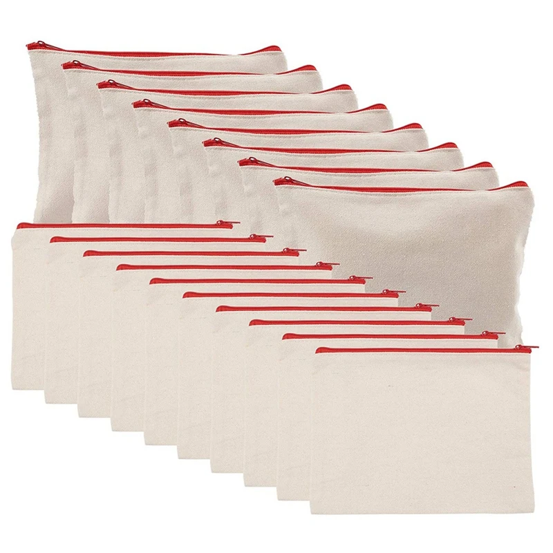 

Холщовые сумки на молнии, самодельные сумочки для макияжа без рисунка, хлопковый холщовый чехол для карандашей, многофункциональный дорожн...