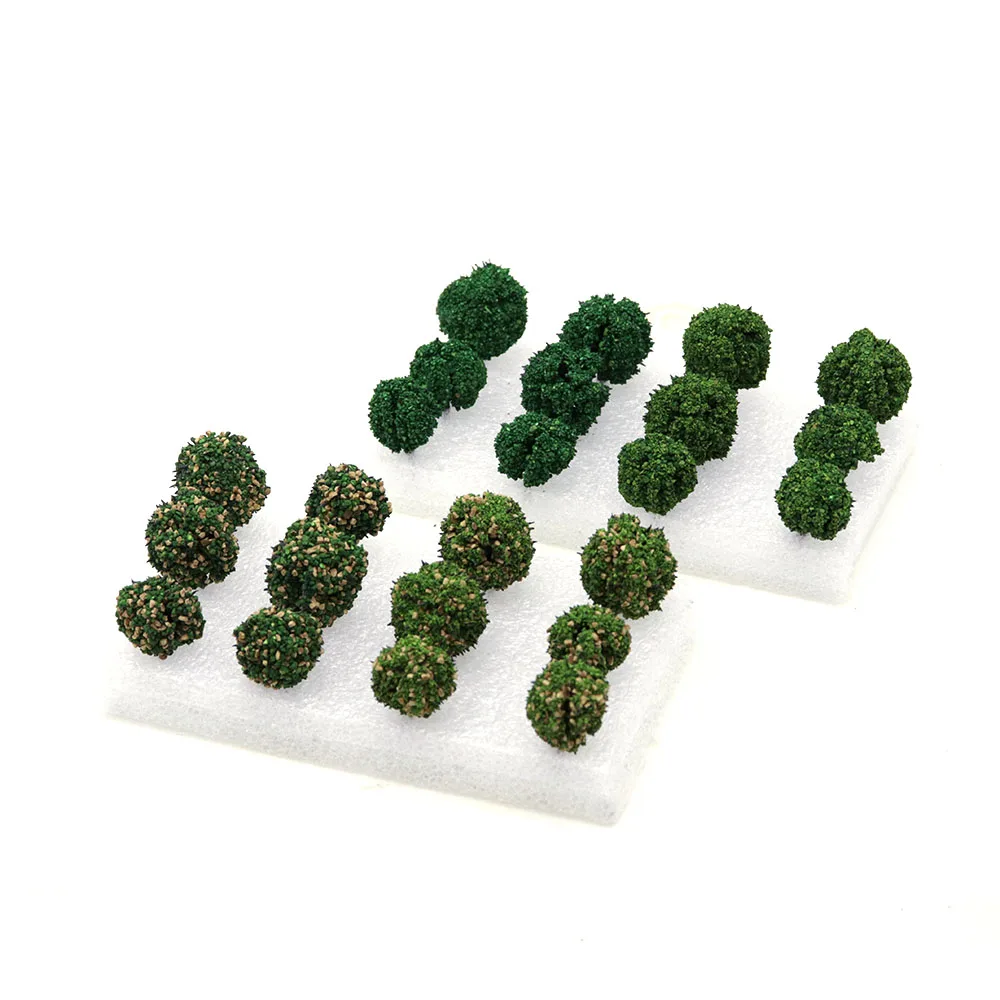 12 шт./корт. Модельные кусты Осеннее зеленое/летнее зеленое дерево сделай сам