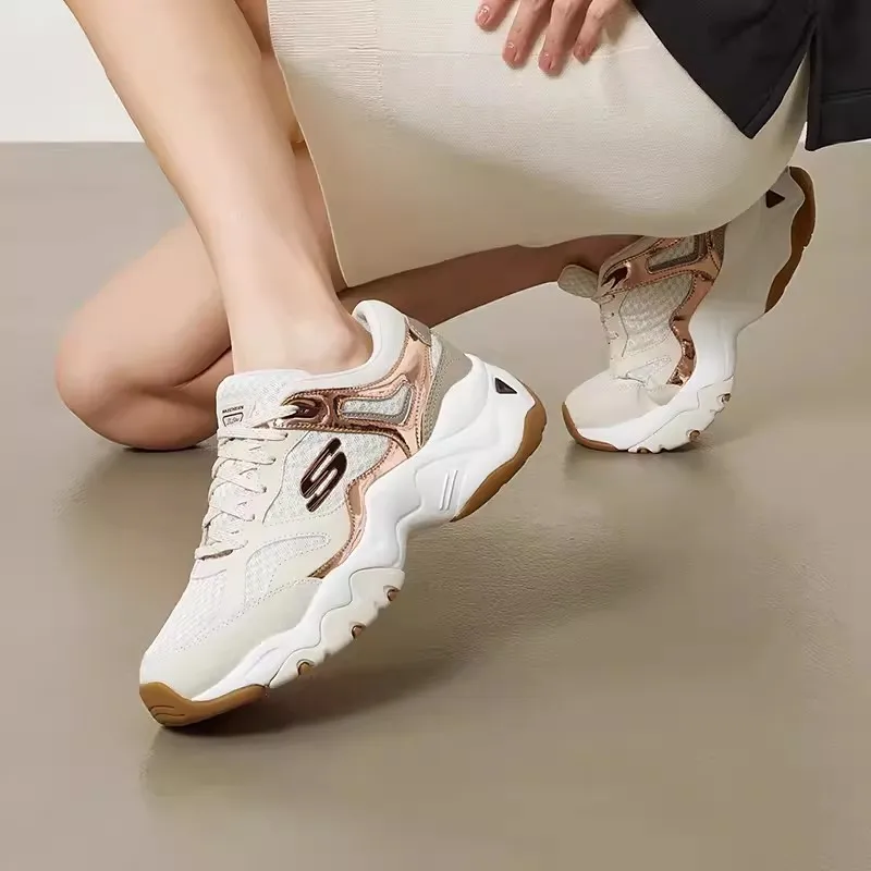 Skechers Women's sneakers Fashion Casual shoes Retro shock-absorbing Panda