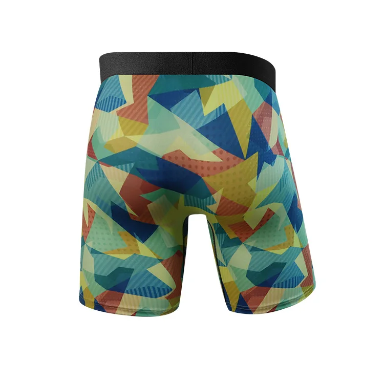 Men's underwear digital printing breathable stretch sport big yards comfortable long boxer