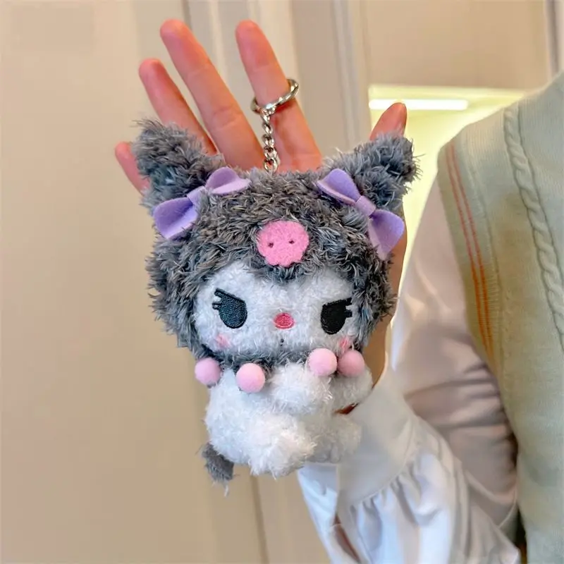 

Cute Kuromi Curly Side Cartoon Plush Doll Sanrio Doll and Bag Pendant Cartoon Girlish Hanging Gift Small Decoration of The Bag