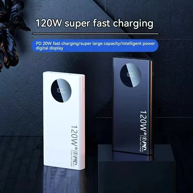 Внешний аккумулятор Lenovo 500000 мАч, 120 Вт, сверхбыстрая зарядка, PD20W, двусторонняя зарядка, цифровой дисплей, 3C, для iPhone, Samsung, Xiaomi (art.: 3920dcfeab025) - 3920dcfeab025