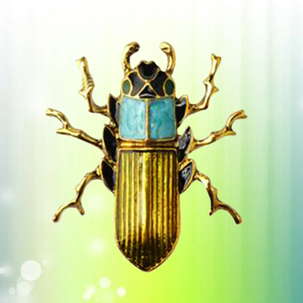 Эмалированная брошь в виде жука блестящая булавка из золотого сплава нагрудная
