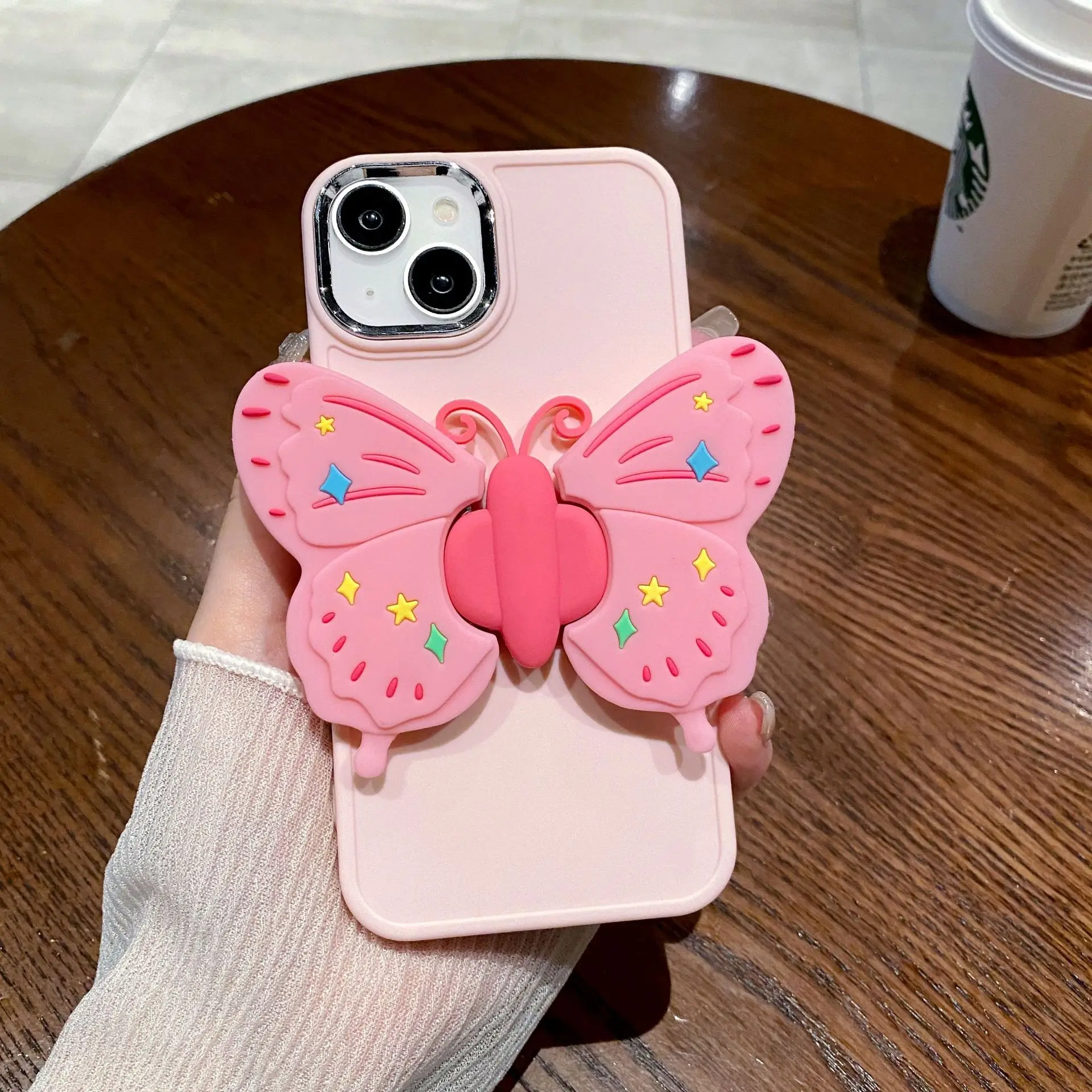 

3D Butterfly Folding Bracket Armor Case for IPhone 14 15 13 12 11 Pro Max X XR 7 8 Plus Lens All-inclusive Shockproof Protection