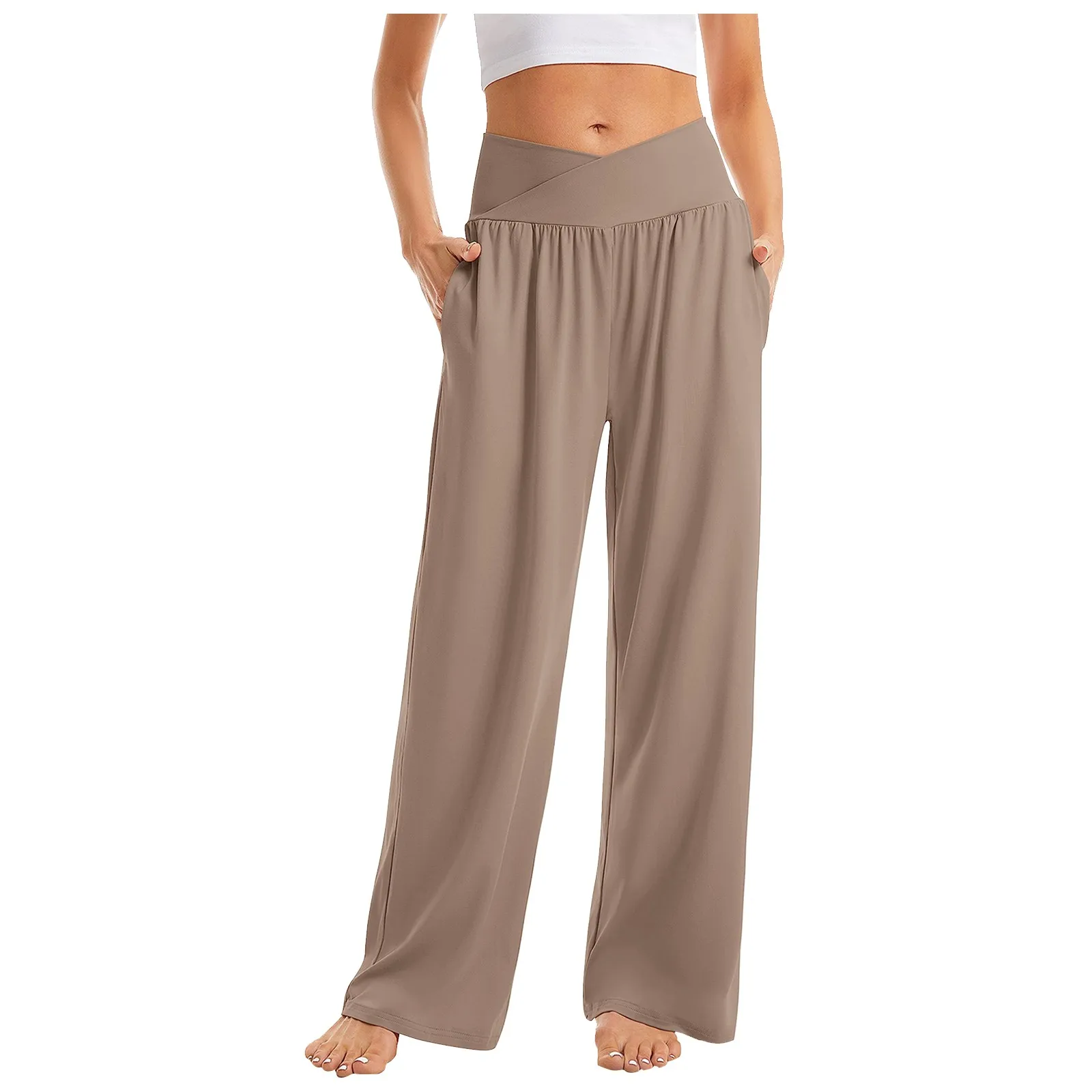 

Women's Pants Casual Loose Wide Leg Cozy Yoga Sweatpants Comfy High Waisted Sports Athletic Lounge Pants with Pockets